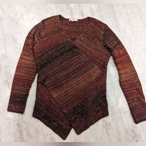 Vintage Wrap Style Sweater in Rich Earth Tones